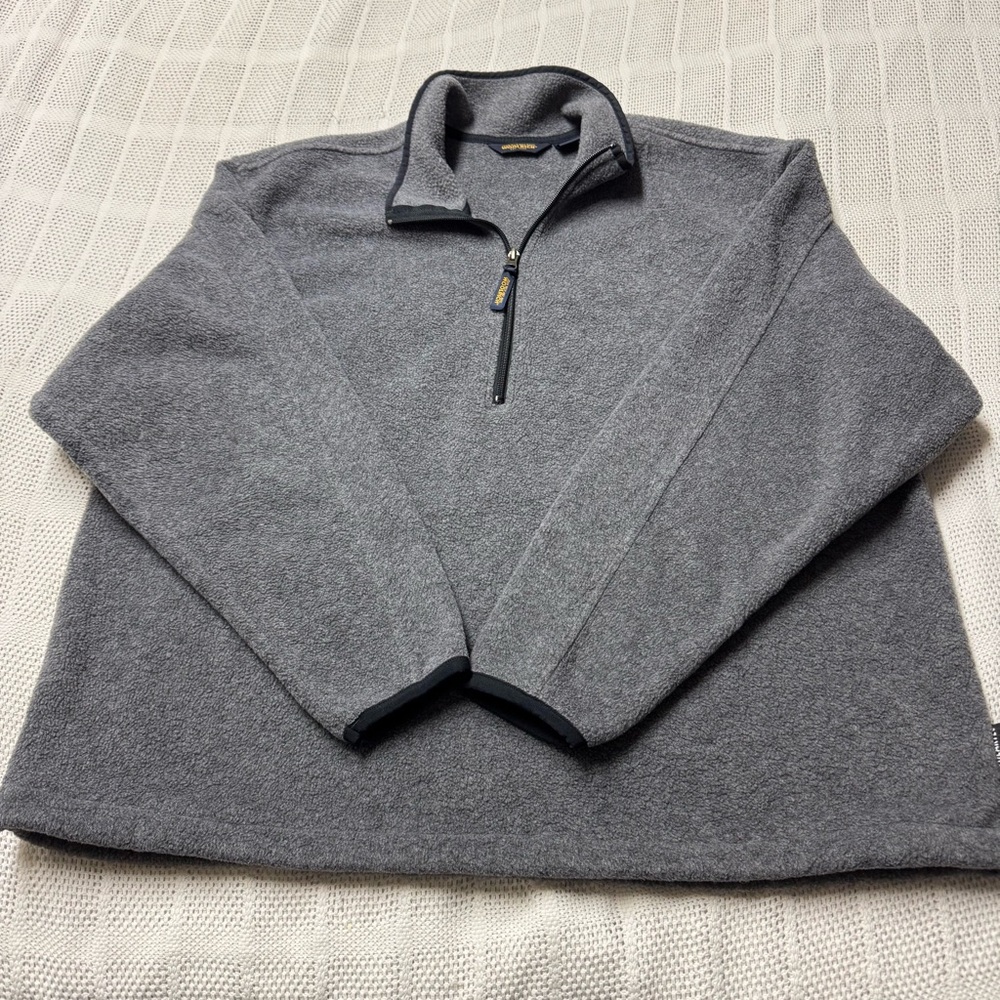 Woolrich XL Men’s Polartec Gray Quarter-Zip Fleece Sweater Chest 26”